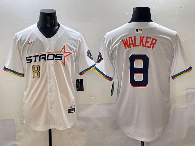 Men Houston Astros 8 Walker White Four generations Joint Name 2025 Nike MLB Jersey style 3